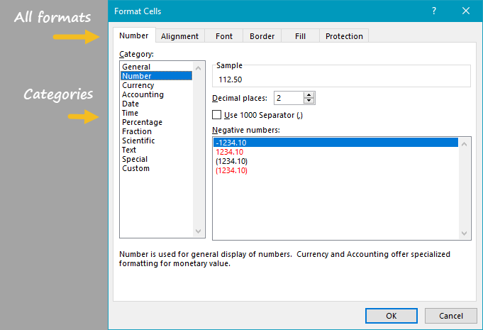 Excel Custom Number Formats Exceljet   Format Cells With Callouts 